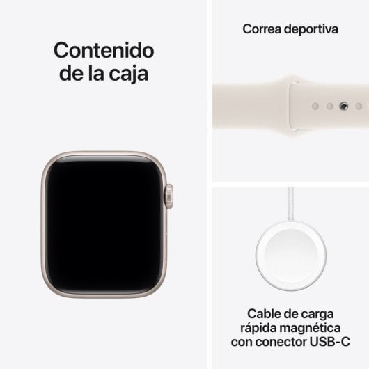 Apple Watch SE 3 GPS + Cellular 44 mm Bracelet sport en aluminium blanc étoilé S/M
