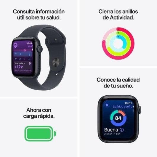 Apple Watch SE 3 GPS + Cellular 44mm OLED Midnight M/L Resistente all’acqua, Monitor Sonno, SOS