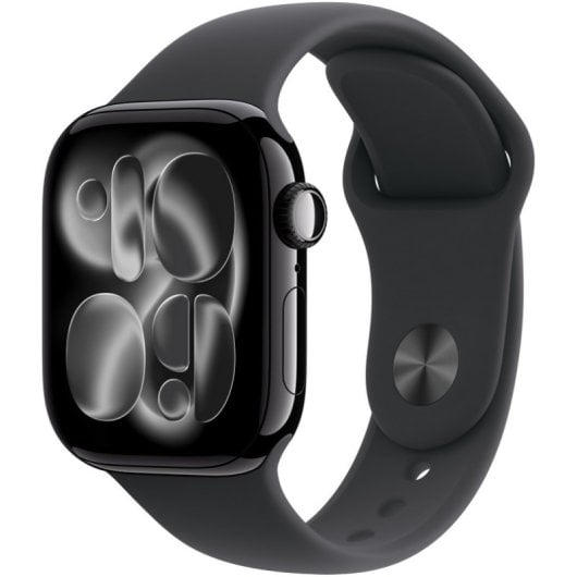 Apple Watch Series 11 GPS 42 mm Cassa in alluminio Jet Black con cinturino Sport nero S/M