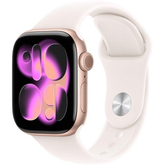 Apple Watch Series 11 GPS NFC 42mm Retina OLED Or Rose/Rose S/M Étanche IP6X SpO2 Pulsomètre Sommeil