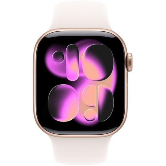 Apple Watch Series 11 GPS NFC 42mm Retina OLED Or Rose/Rose S/M Étanche IP6X SpO2 Pulsomètre Sommeil