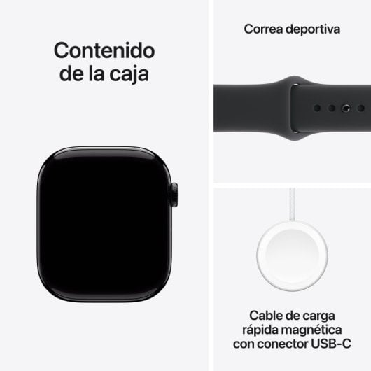 Apple Watch Series 11 GPS 46mm Caja de Aluminio Negro Azabache con Correa Deportiva Negra S/M Reacondicionado