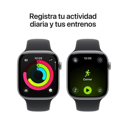 Apple Watch Series 11 GPS NFC 46mm Retina OLED Grigio con Cinturino Nero S/M Resistenza Acqua IP6X SpO2 Cardiofrequenzimetro
