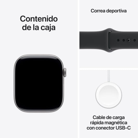 Apple Watch Series 11 GPS NFC 46mm Retina OLED Grigio con Cinturino Nero S/M Resistenza Acqua IP6X SpO2 Cardiofrequenzimetro