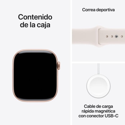 Apple Watch Series 11 GPS 46mm Caja de Aluminio Oro Rosa con Correa Deportiva Rosa Rubor S/M