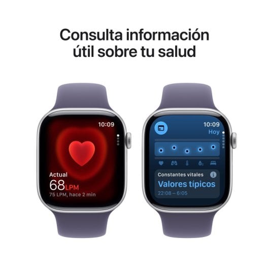Apple Watch Series 11 GPS 46mm Caja de Aluminio Plata con Correa Deportiva Niebla Lila M/L