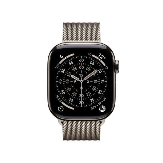 Apple Watch Series 11 GPS + Cellular 5G 42mm Retina OLED Titânio Pulseira Milanese Loop Resistência Água IP6X