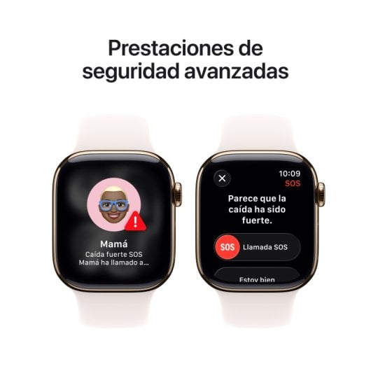 Apple Watch Series 11 GPS + Cellular 42mm Caja Titanio Oro con Correa Deportiva Blanco Estrella S/M