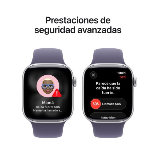Apple Watch Series 11 GPS + Cellular 46mm Caja Aluminio Plata con Correa Deportiva Niebla Lila M/L