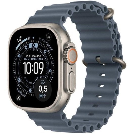 Apple Watch Ultra 3 GPS + Cellular 49mm OLED Titanio Naturale Correa Ocean Blu Grande Resistenza Acqua 10ATM IP6X SpO2