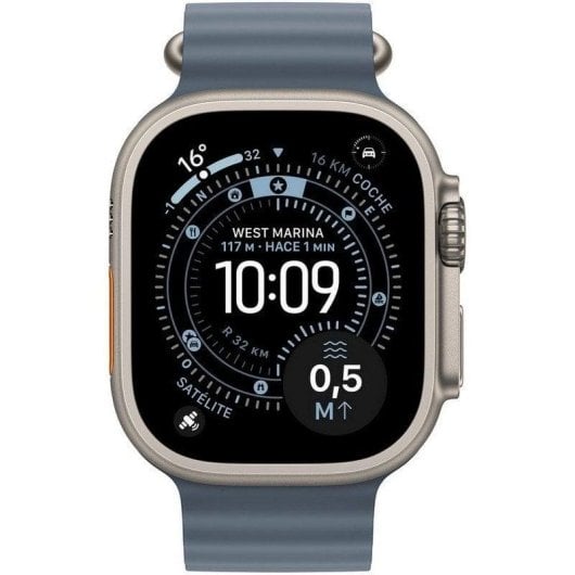 Apple Watch Ultra 3 GPS + Cellular 49mm OLED Titanio Naturale Correa Ocean Blu Grande Resistenza Acqua 10ATM IP6X SpO2