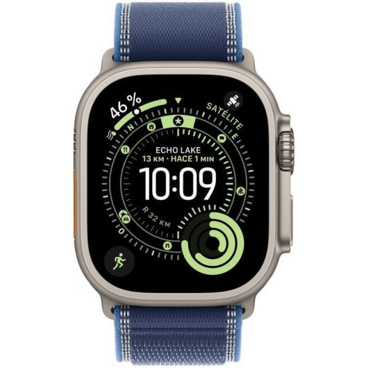 Apple Watch Ultra 3 GPS + Cellular 49 mm Boucle en titane naturel Bleu Trail/Bleu brillant M/L