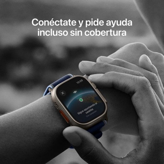 Apple Watch Ultra 3 GPS + Cellular 49 mm Boucle en titane naturel Bleu Trail/Bleu brillant M/L