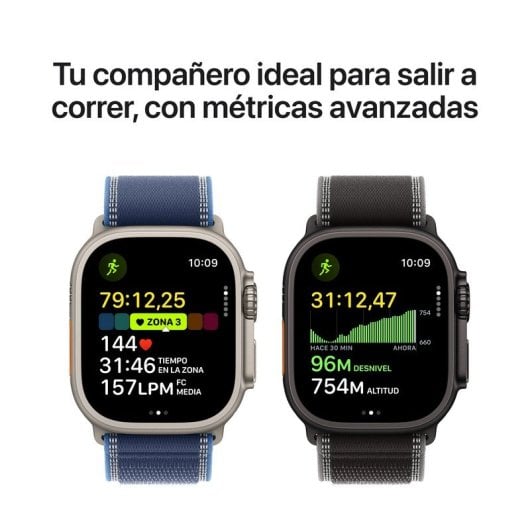 Apple Watch Ultra 3 GPS + Cellular 49 mm Boucle en titane naturel Bleu Trail/Bleu brillant M/L