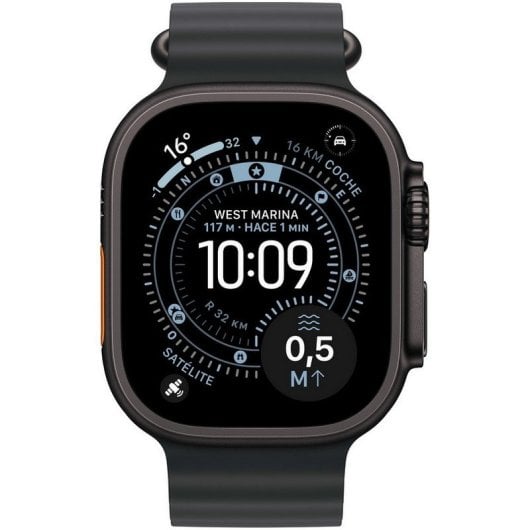 Apple Watch Ultra 3 GPS + Cellular 49 mm con cassa in titanio nero e cinturino nero oceano