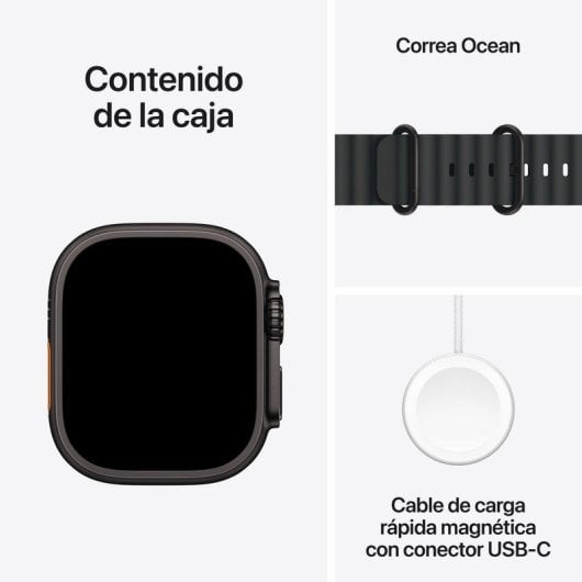Apple Watch Ultra 3 GPS + Cellular 49 mm con cassa in titanio nero e cinturino nero oceano