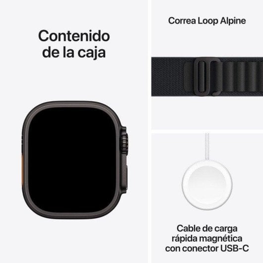 Apple Watch Ultra 3 GPS Cellular 49mm Retina OLED Titane Noir M Étanche IP6X SpO2 Pulsomètre