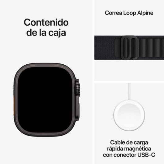 Apple Watch Ultra 3 GPS + Cellular 49 mm con cassa in titanio nero e cinturino Alpine Loop nero grande