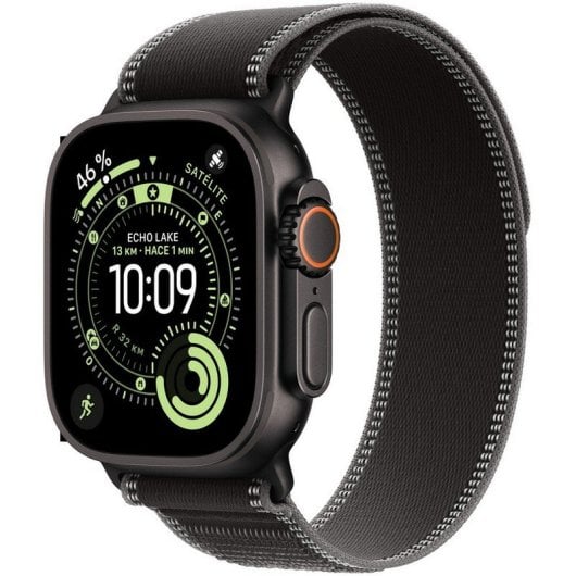 Apple Watch Ultra 3 GPS + Cellular 49 mm con cassa in titanio nero e cinturino Trail Loop nero/antracite M/L