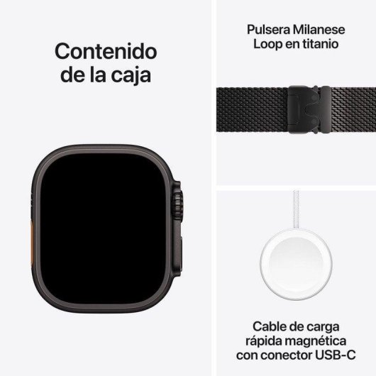 Apple Watch Ultra 3 GPS + Cellular 49mm Retina OLED Preto S 5G NFC Resistente à Água 10ATM IP6X SpO2 Pulsómetro