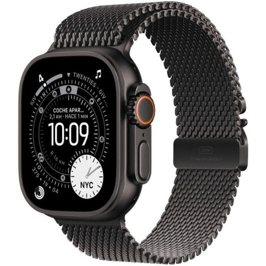 Apple Watch Ultra 3 GPS+Cellular 49 mm Noir titane avec boucle milanaise Noir titane Medium