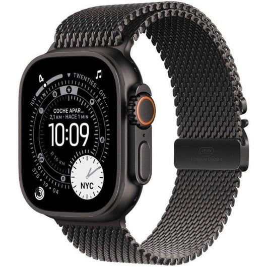 Apple Watch Ultra 3 GPS+Cellular 49mm Titanio Negro con Pulsera Milanese Loop Titanio Negro Grande