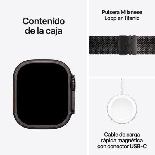 Apple Watch Ultra 3 GPS+Cellular 49mm Titanio Negro con Pulsera Milanese Loop Titanio Negro Grande