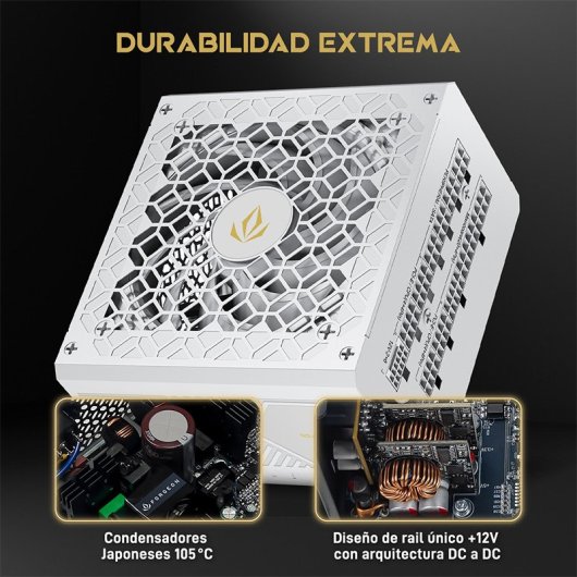 Forgeon Reactor 1000 Cybenetics Platinum ATX 3.1 PCIe 5.1 Full Modular Fuente de Alimentación Blanca