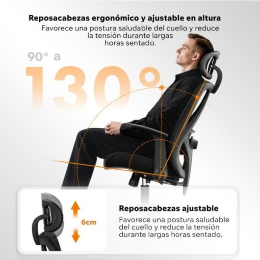 Silla ergonómica Sense7 Noxo respaldo de malla, reposabrazos abatibles y 150 kg carga