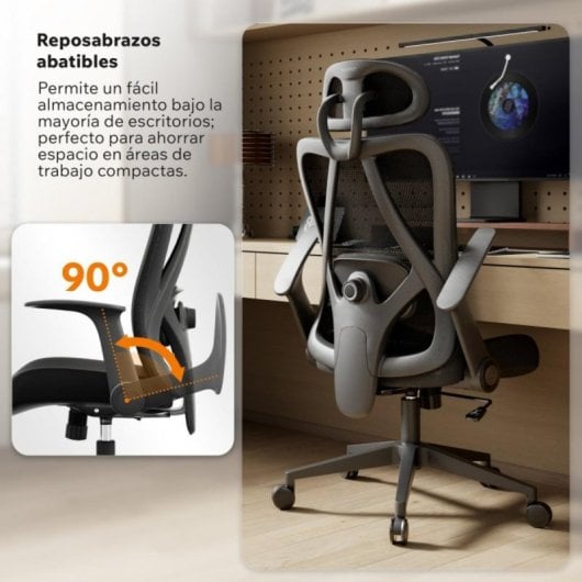 Silla ergonómica Sense7 Noxo respaldo de malla, reposabrazos abatibles y 150 kg carga