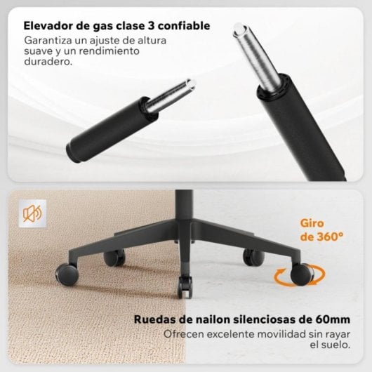 Silla ergonómica Sense7 Noxo respaldo de malla, reposabrazos abatibles y 150 kg carga