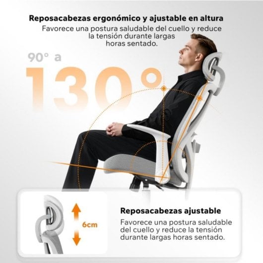 Silla ergonómica Sense7 Noxo respaldo malla reposabrazos abatibles gris y negro