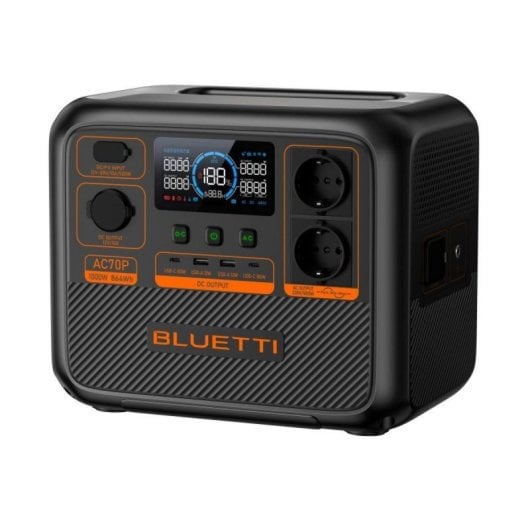 Bluetti AC70P 864 Wh LiFePO4 1000 W Estação de energia portátil de elevação de energia