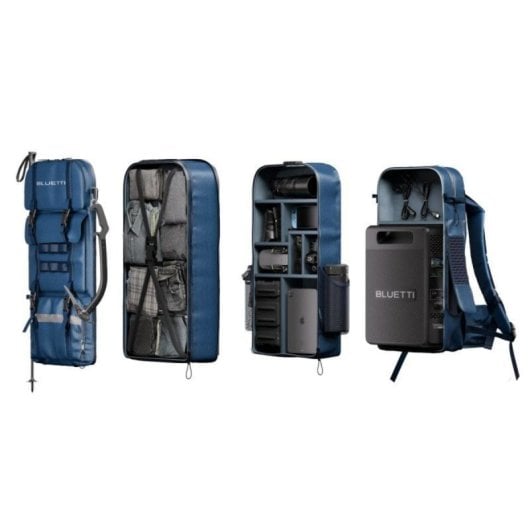 Mochila Bluetti Handsfree 2 60L Estación Energía Integrada Paneles Solares Modular