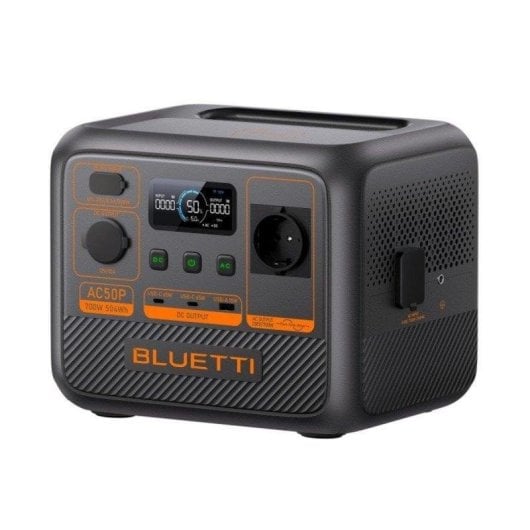Estación de energía portátil Bluetti AC50P 504 Wh LiFePO4 700 W Black Orange LCD