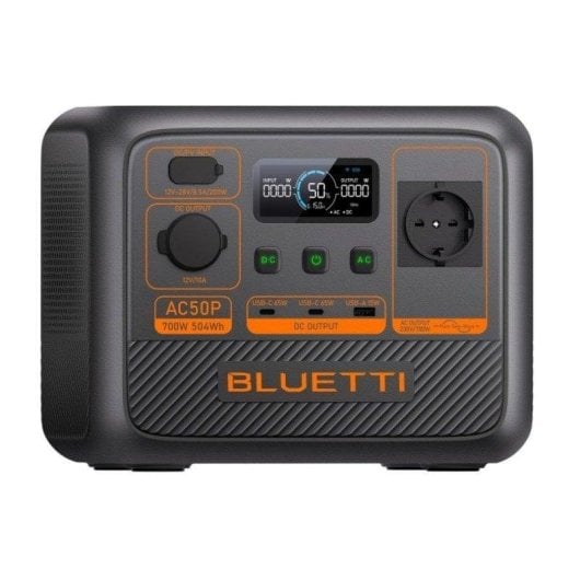 Estación de energía portátil Bluetti AC50P 504 Wh LiFePO4 700 W Black Orange LCD