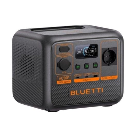 Estación de energía portátil Bluetti AC50P 504 Wh LiFePO4 700 W Black Orange LCD