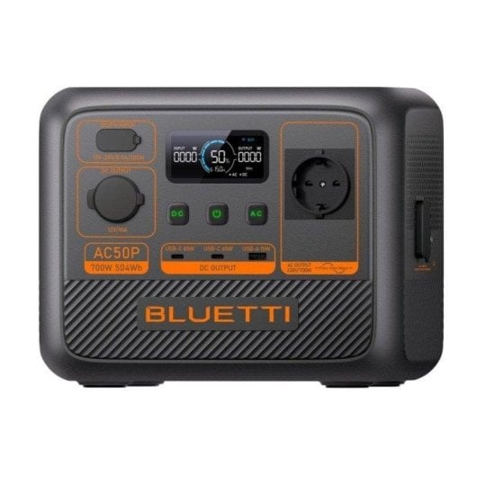 Estación de energía portátil Bluetti AC50P 504 Wh LiFePO4 700 W Black Orange LCD