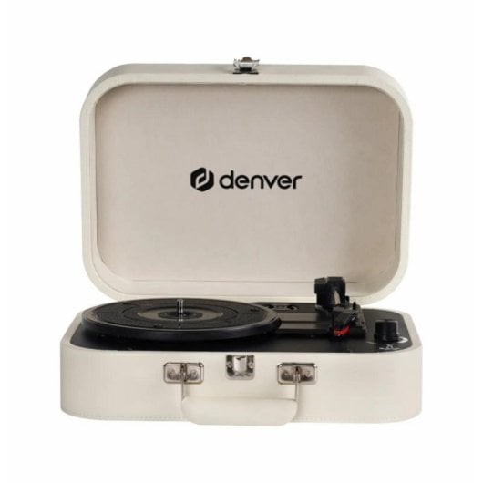 Tocadiscos Denver VPL-130 velocidades 33 1/3 45 78 RPM digitalización USB altavoces integrados