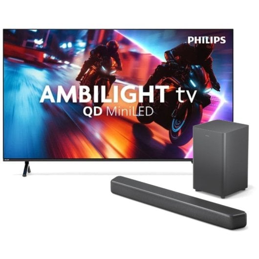 Philips Ambilight QD MiniLED 55" 55MLED920 4K Smart TV Titan OS + Philips TAB5309 Barra de Sonido