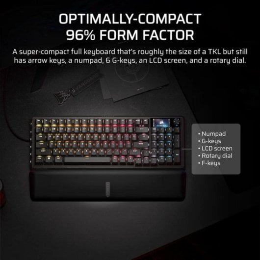 Corsair Vanguard Pro 96 Teclado Mecânico com Ecrã LCD e Teclas Macro (ES)