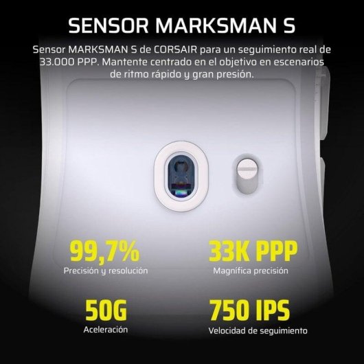 Ratón Corsair Sabre v2 Pro Ultralight Wireless 33000DPI 8000Hz Bianco Leggero