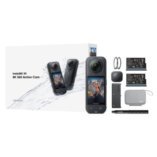 Insta360 X5 Esencial Kit 8K 360º Cámara Deportiva 185min Autonomía HDR Activo 5.7K a 60fps Negro
