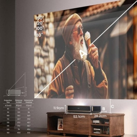 Projecteur Hisense PT1 UHD 4K 2500 Lumens 150" Laser DLP Smart TV Dolby Atmos 3D