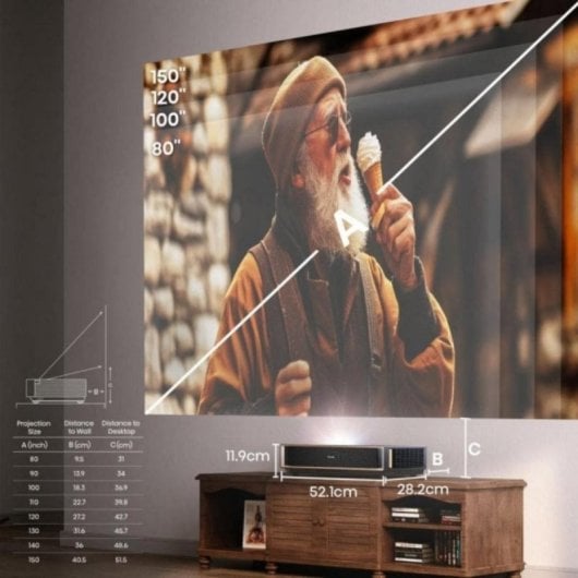 Projecteur Hisense PT1 4K UHD 2500 Lumens 150" Laser DLP Dolby Vision Smart Tiro Ultracourt