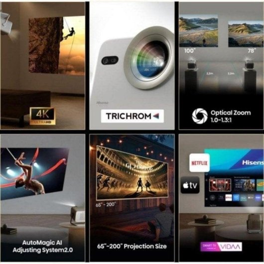 Projecteur Hisense M2 Pro 4K UHD 1300 Lumens 200" Laser DLP Smart Dolby Vision