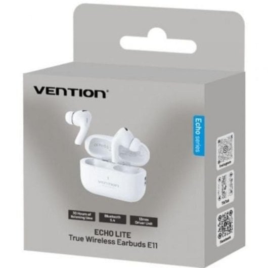 Auriculares Vention inalámbricos Bluetooth 5.4 blancos con estuche de carga e IPX4