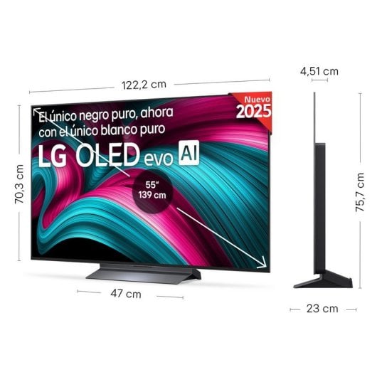 Téléviseur intelligent LG OLED evo OLED55C54LA 55 pouces 4K Dolby Vision Dolby Atmos + barre de son LG SQM1