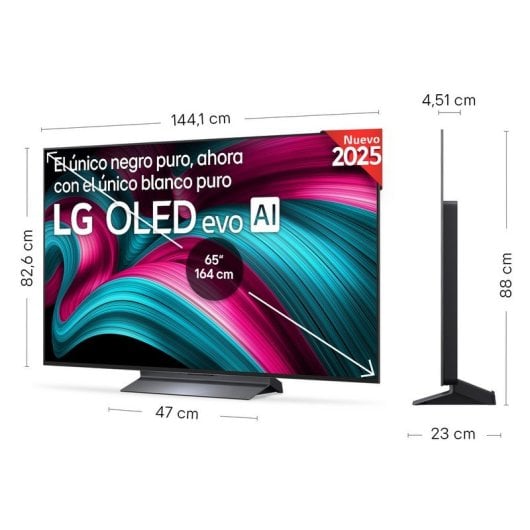 LG OLED evo OLED65C54LA 65" 4K Dolby Vision Dolby Atmos Smart TV + LG SQM1 Barra de Sonido