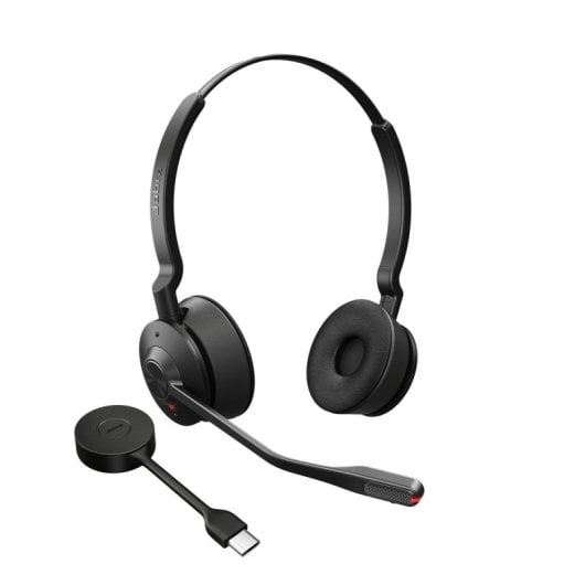 Casque Jabra sans fil DECT avec microphone antibruit, confort longue durée, noir titane